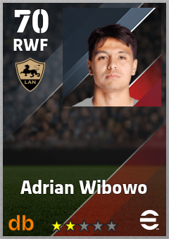 Adrian Wibowo — RWF, OVR 70, MAX 70