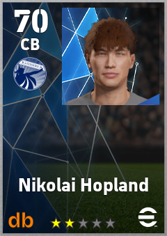 Nikolai Hopland — CB, OVR 70, MAX 70