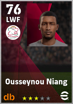 Ousseynou Niang — LWF, OVR 76, MAX 76