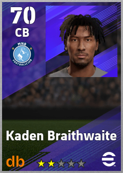 Kaden Braithwaite — CB, OVR 70, MAX 70