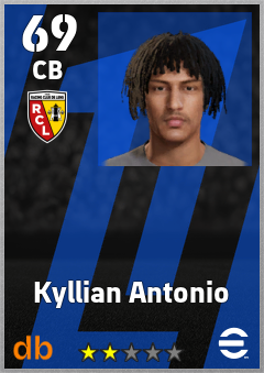 Kyllian Antonio — CB, OVR 69, MAX 69