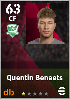 Quentin Benaets — CF, OVR 63, MAX 63