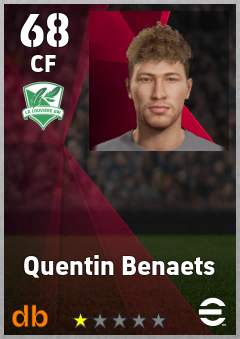 Quentin Benaets — CF, OVR 68, MAX 68