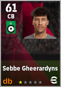 Sebbe Gheerardyns — CB, OVR 61, MAX 61