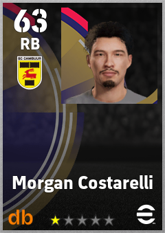 Morgan Costarelli — RB, OVR 63, MAX 63