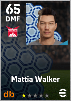 Mattia Walker — DMF, OVR 65, MAX 65