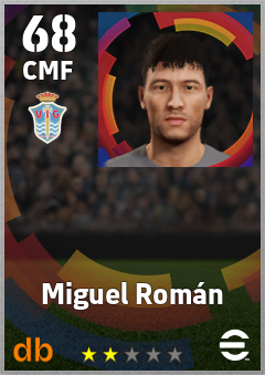 Miguel Román — CMF, OVR 68, MAX 68