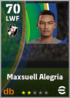 Maxsuell Alegria — LWF, OVR 70, MAX 70