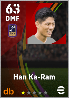 Han Ka-Ram — DMF, OVR 63, MAX 63