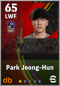 Park Jeong-Hun — LWF, OVR 65, MAX 65