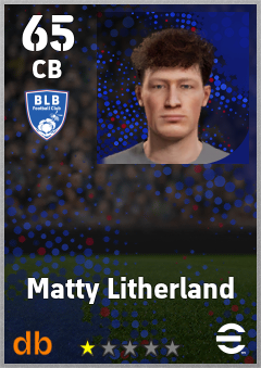 Matty Litherland — CB, OVR 65, MAX 65