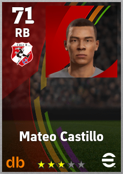 Mateo Castillo — RB, OVR 71, MAX 71