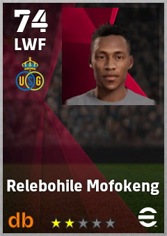 Relebohile Mofokeng — LWF, OVR 74, MAX 74