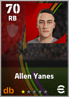 Allen Yanes — RB, OVR 70, MAX 70