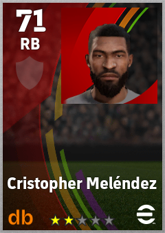 Cristopher Meléndez — RB, OVR 71, MAX 71
