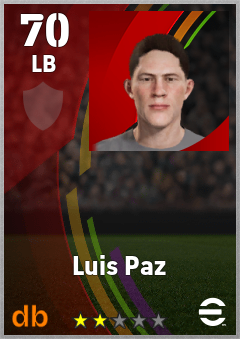 Luis Paz — LB, OVR 70, MAX 70
