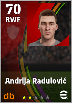 Andrija Radulović eFootball player card