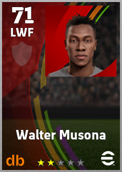 Walter Musona — LWF, OVR 71, MAX 71