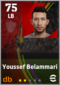 Youssef Belammari — LB, OVR 75, MAX 75