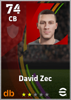 David Zec — CB, OVR 74, MAX 74