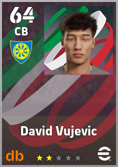 David Vujevic — CB, OVR 64, MAX 64