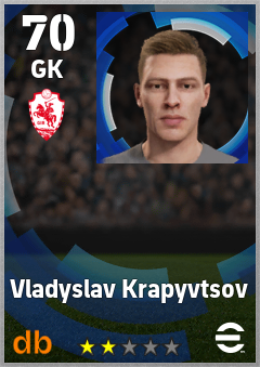 Vladyslav Krapyvtsov — GK, OVR 70, MAX 70