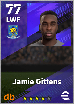 Jamie Gittens eFootball player card