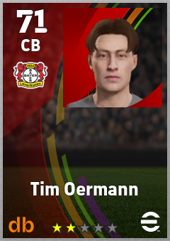 Tim Oermann — CB, OVR 71, MAX 71