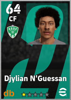 Djylian N'Guessan — CF, OVR 64, MAX 64