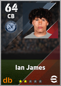 Ian James — CB, OVR 64, MAX 64