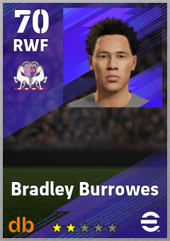 Bradley Burrowes — RWF, OVR 70, MAX 70
