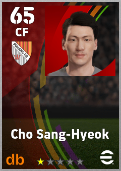 Cho Sang-Hyeok — CF, OVR 65, MAX 65