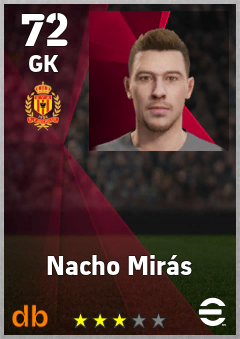 Nacho Mirás — GK, OVR 72, MAX 72