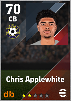 Chris Applewhite — CB, OVR 70, MAX 70