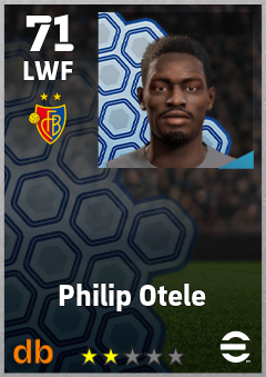 Philip Otele — LWF, OVR 71, MAX 71