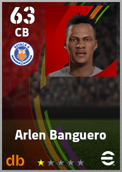 Arlen Banguero — CB, OVR 63, MAX 63