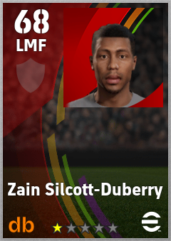 Zain Silcott-Duberry — LMF, OVR 68, MAX 68