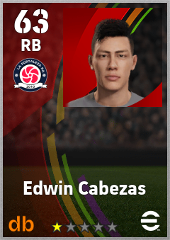 Edwin Cabezas — RB, OVR 63, MAX 63