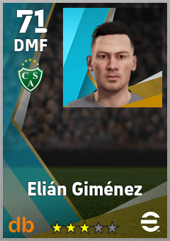 Elián Giménez — DMF, OVR 71, MAX 71