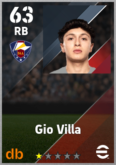 Gio Villa — RB, OVR 63, MAX 63