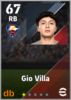 Gio Villa — RB, OVR 67, MAX 67