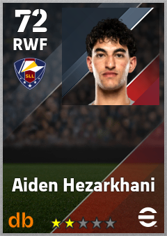 Aiden Hezarkhani — RWF, OVR 72, MAX 72