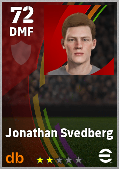 Jonathan Svedberg — DMF, OVR 72, MAX 72