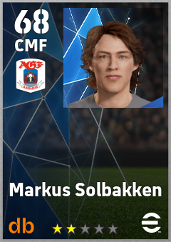 Markus Solbakken — CMF, OVR 68, MAX 68