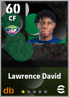 Lawrence David — CF, OVR 60, MAX 60