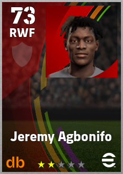 Jeremy Agbonifo — RWF, OVR 73, MAX 73