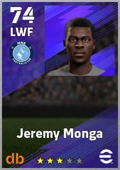 Jeremy Monga — LWF, OVR 74, MAX 74