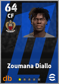Zoumana Diallo — CF, OVR 64, MAX 64