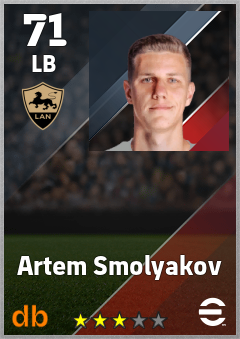 Artem Smolyakov — LB, OVR 71, MAX 71