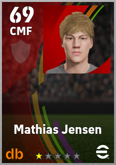 Mathias Jensen — CMF, OVR 69, MAX 69